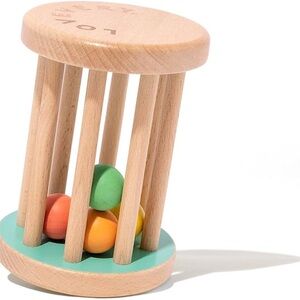 Vibrant Wooden Rattle Toy with Colorful Balls